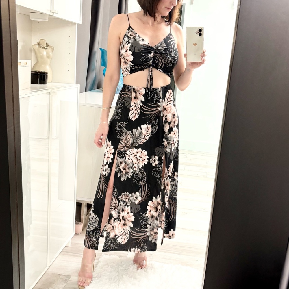 NWT Floral 2pc Maxi Skirt Set